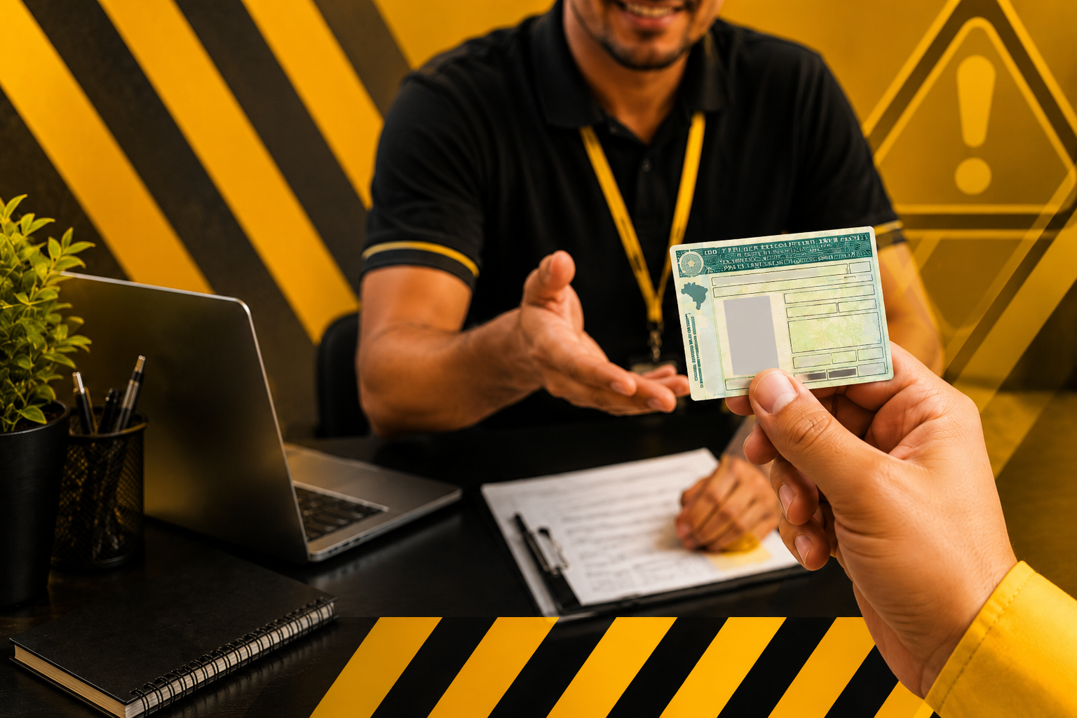 Consultor orientando cliente sobre a CNH